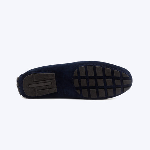 094 Mocassin daim bleu