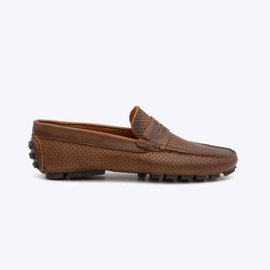 094 Mocassin cuir marron