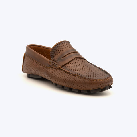 094 Mocassin cuir marron