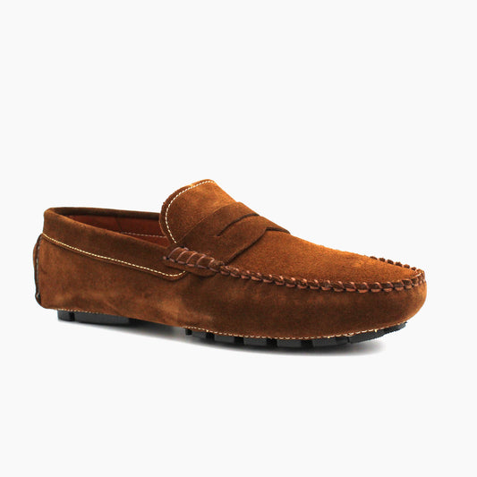 094 Mocassin daim tabac