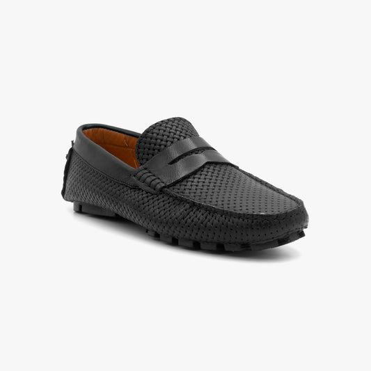 094 Mocassin cuir noir